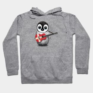 Baby Penguin Playing Danish Flag Guitar Hoodie